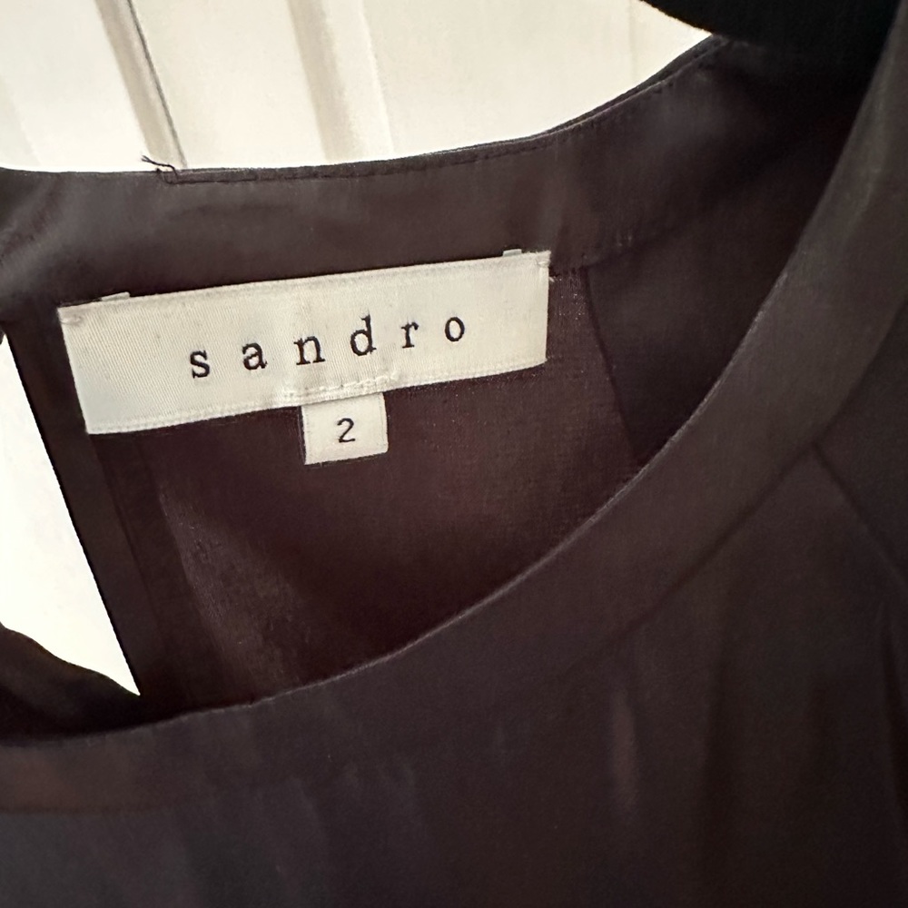 Like new Sandro wet look/ leather look/ sleek top